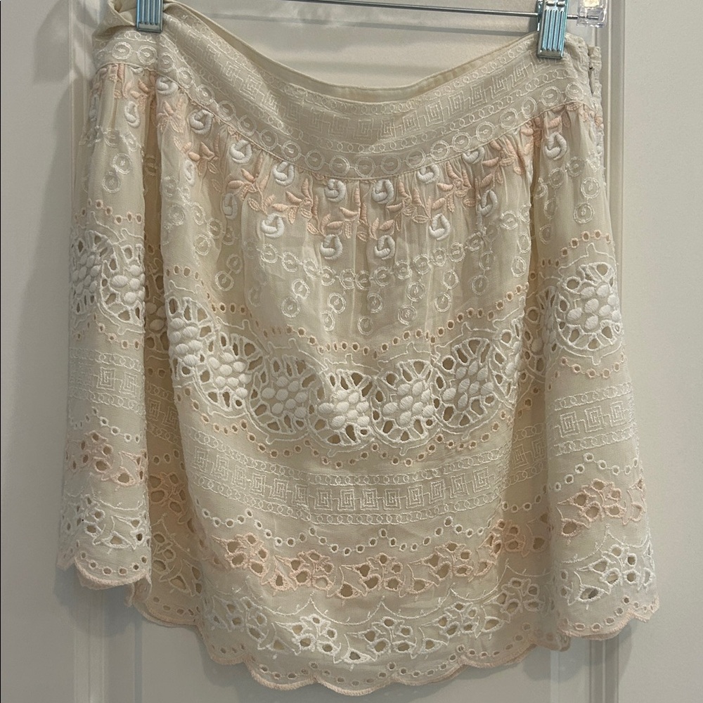 LoveShackFancy 🩷Cream Lace Skirt size 6